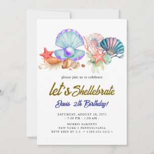 Invitation coquillages  Anniversaire 