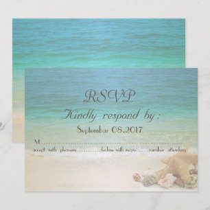 Invitation Coquillages de mariage de plage RSVP