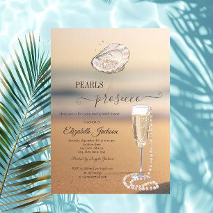 Invitation Coquillages de plage au coucher du soleil Perles &