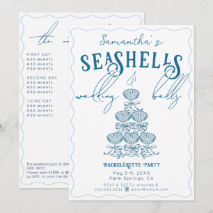 Invitation Coquillages et Cloches de Mariage Enterrement de V