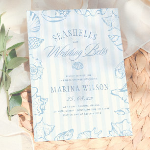 Invitation Coquillages et cloches de mariage : Réception de m