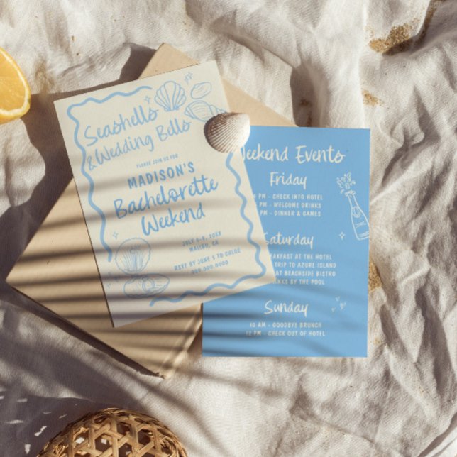 Invitation Coquillages et cloches Mariages Bachelorette (Créateur téléchargé)