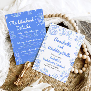 Invitation Coquillages et Mariage Bells Bachelorette Week-end