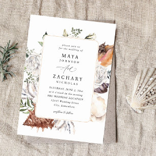 Invitation Coquillages et Mariage floral blanc