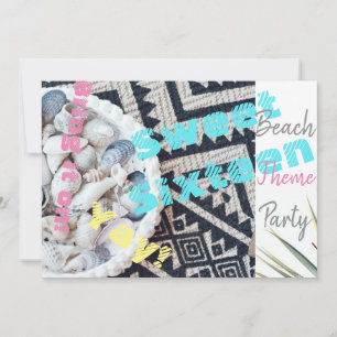 Invitation Coquilles de Fête Thème Plage Sweet 16