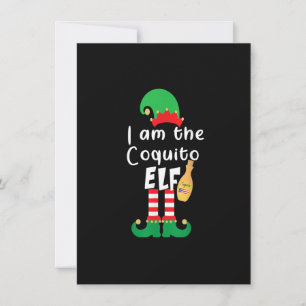 Invitation Coquito ELF Funny Porto Rico Correspondant Noël B
