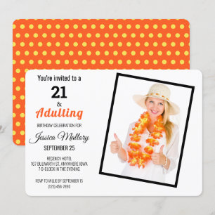 Invitation Corail 21 & Adulte 21ème fête d'anniversaire
