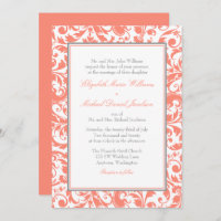 Corail et remous gris mariage damassé