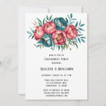 Corail et Turquoises Peonies Gold