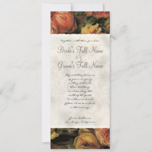 Invitation Corail impressionniste n Rose jaune - Mariage Invi