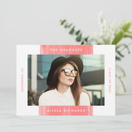 Invitation Corail peint | Photo Graduation Party