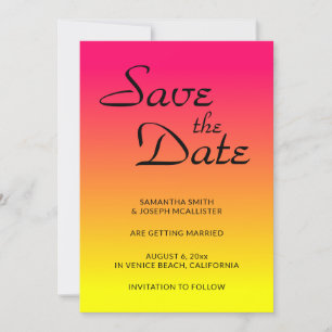 Invitation Corail rose chaud et Ombre jaune Enregistrer la da