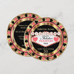 Invitation Coral 00th Birthday Party - DO-IT-YOURSELF Ville &