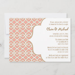 Invitation Coral Gold Couples marocains Wedding shower