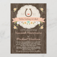 Coral Horseshoe Coeur Western Mariage