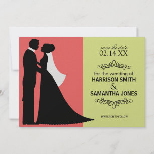 Invitation Coral & Lime Green Enregistrer la date Annonces