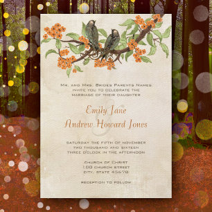 Invitation Coral Vintages Inséparables Tea Stain Wedding Invi