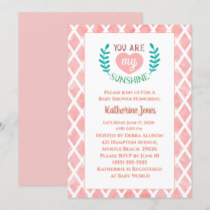 Invitation Coral Vous Êtes Mon Baby shower Soleil