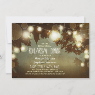 Invitation cordes lumières répétition rustique dîner invitati