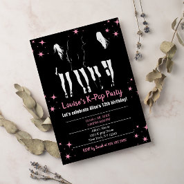 Invitation Coréen Pop Music K-Pop Black Pink fête d'anniversa
