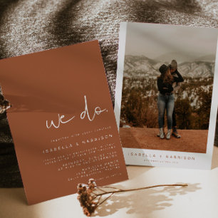 Invitation CORIANDER Bohème Brûlé Orange Moderne Minimaliste