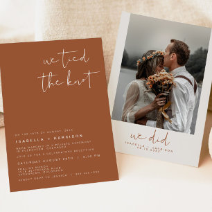 Invitation CORIANDRE Réception de Mariage Fugace Bohème Rust