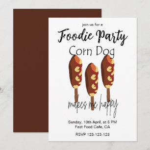 Invitation Corndog Me Rend Heureux Fête de Foodie