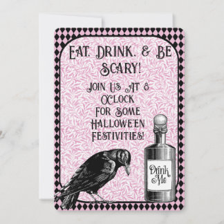 Invitation Corneille noire rose Corneille corneille Halloween