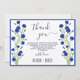 Invitation Cornflower Blue Botanique Mariage Merci