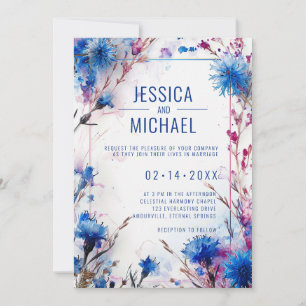 Invitation 💍 Cornflowers et Lavender Bliss mariage