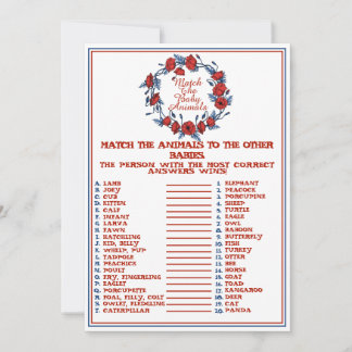 Invitation Correspondre Le Bébé Animaux Baby shower Floral Po