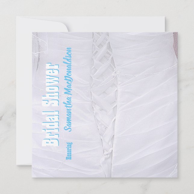Invitation Corset blanc mariage robe nuptiale douche (Devant)