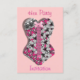 Invitation Corset Fille Rose Dentelle  Enterrement de Vie de 