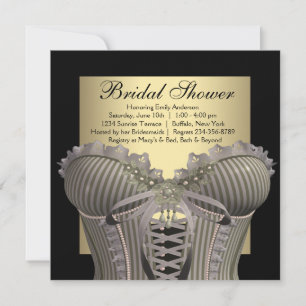 Invitation Corset Mariage Noir Or Shower