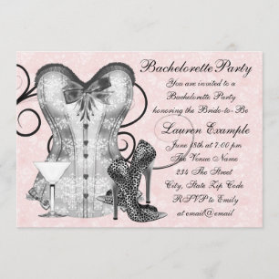 Invitation Corset Rose Rose Corset Pink Martini Enterrement d