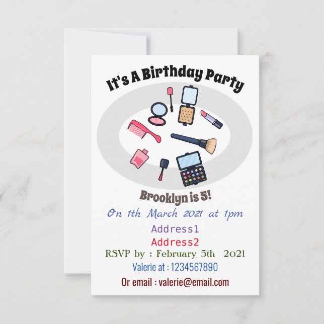 Invitation Cosmétique / maquillage illustration (Devant)