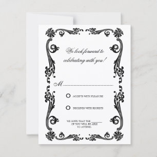 Invitation Cosmopolitan Flourish et Swirls RSVP