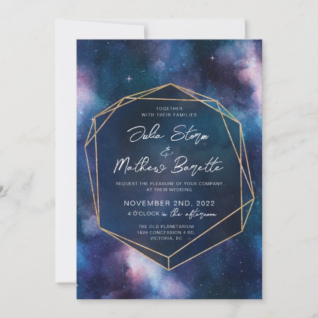 Invitation Cosmos, Mariage spatial galactique Invi (Devant)