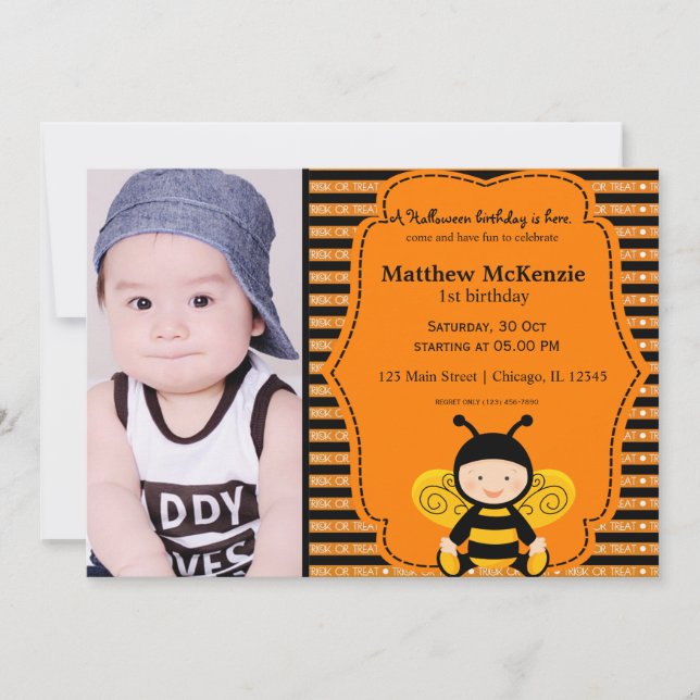 Invitation Costume d'anniversaire d'Halloween (Devant)