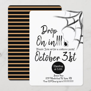 Invitation Costume d'araignée en tableau Chalkboard Halloween