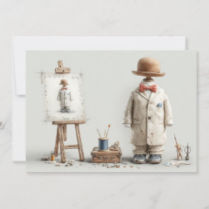 Invitation Costume de bébé artiste français pour 1er annivers