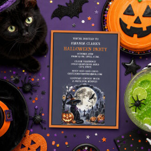 Invitation Costume de chat noir Halloween pour enfants Fête