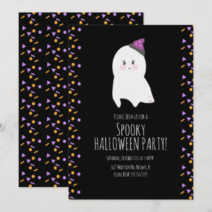 Invitation Costume de fantôme mignon pour Halloween et annive