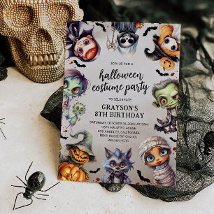 Invitation Costume de fête d'Halloween pour l'anniversaire de