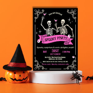 Invitation Costume de fête squelettique épouvantable pour coc