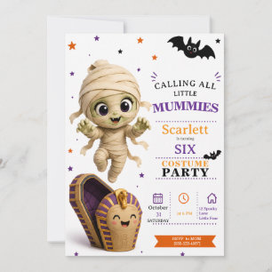 Invitation Costume de petite momie - Anniversaire Halloween f