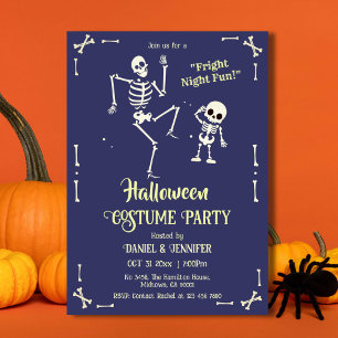 Invitation Costume de squelette dansant pour soirée d'Hallowe