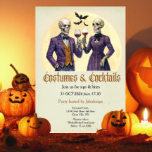 Costume de squelette élégant Cocktail Party Hallow
