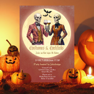 Invitation Costume de squelette élégant Cocktail Party Hallow