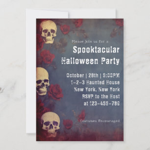 Invitation Costume d'Halloween adulte Skuls et Roses